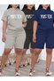 Women's 3-Pack Shorts Set - Black Gray Navy Blue High Waist Cotton Sports Shorts - Basic Casual Shorts