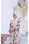 Patterned Garnished Aerobin Dress Brown Hnt1013