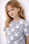 Girl's Short Sleeve and Shorts Crew Neck Casual Patterned Pajama Set Top and Bottom Set - 2