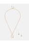 Women Gold Letter L Necklace Set