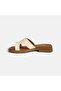 Women's Cream Crocodile Printed Patent Leather Slippers - 3