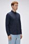 قميص رجالي باللون الأزرق الداكن، قميص أزرق داكن سادة، قميص VICTOR BASIC SHIRT - 2