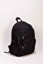 4-Compartment Luxury Crinkle Waterproof Fabric High School and Middle School Backpack + Monkey Keychain Gift