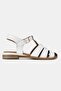 Women's White Genuine Leather Sandals with Straps, Flat Heels, Open Sides, Size 36-41 - 5