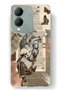 Vivo Y17S Compatible Vintage Skeleton and Butterfly Pattern Transparent Phone Case