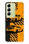 Vivo V30 Lite Compatible Yellow Racing Car Pattern Transparent Phone Case