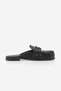 Women's Genuine Leather Closed-Front Stitched Drawstring Moccasin Loafer Daily Slippers Calista Black - 5