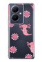 Vivo V29 Lite 5g Compatible Pink Axolotl Pattern Transparent Phone Case