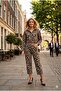 Leopard Pattern Jean Set / Jacket - Pants - 3