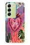 Vivo V30 Lite Compatible Colorful Heart and Flower Pattern Transparent Phone Case
