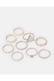 Women Gold 9-Piece Minimalist Finger Ring Set - 3