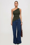 5058 Asymmetric Flexible Crop Top Bluz - 3