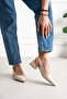 5cm Women's Heeled Shoes Tesla Patent Leather Beige - 4