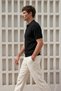 Men's Polo Collar Buttoned Short Sleeve Knitwear T-Shirt Black 26S2016 - 2