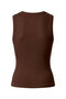 Premium Stone Detailed Tank Top - Brown - 2