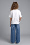 Girl's Floral Embroidered Wide Leg Denim Jeans - 5