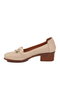 Beige Genuine Leather Women's Classic Heeled Shoes 70-1 Z - 4