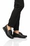Black Genuine Leather Flexible Lightweight Comfortable Women's Casual Shoes 0005 Z - 3