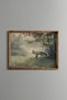 Walking Fox in the Forest - Vintage Patterned Frame - Slim Model