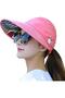 Wide Visor Sun Protection Women's Hat Visor Sports Tennis Hat Rose Kurus - 5