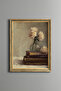 Roses in a Vase on Books – Vintage Patterned Frame – Thin Model