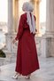 Jacketed, Pocketed, Tie-Waist Gilet Dress Burgundy Hm262785 - 4