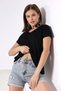 Women's T-Shirt - Loose Fit V-Neck Short Sleeve T-Shirt - 3