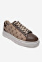 Men's Thick Sole Lace-Up Casual Shoes Real Leather Mc 23279 Beige/Brown - 3