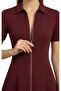 Women's Short Sleeve Double Zipper Midi Length Collared Modal Dress - 3