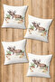 Digital Printed Soft Textured 4-Piece Throw Pillow Cover Set (43X43 cm) Krl0055 - 2