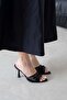 Karis Women's Mesh Detail Heeled Sandals Black - 3
