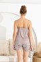 طقم شورت نسائي من قماش الفيسكون مع حمالات - 3