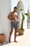 Quick-Drying Patterned Men's Swim Shorts with Pockets-26146 - 4