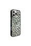 iPhone 16 Pro Max Case Licensed M-Safeli Triangle Logo Glittery Leopard Pattern Cover Black