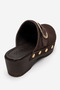 Women's Buckle Clogs Slippers Real Suede Leather Zy 4001 Brown - 4