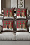 Digital Printed Soft Textured 4-Piece Throw Pillow Cover Set (43X43 cm) Krl0043