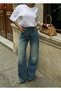 Women's High Waist Baggy Jeans with Back Pocket Detail - 4
