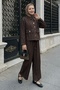 Pocketed Denim Bitter Brown Set - 3