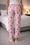 100% Cotton Knitted Elastic Waist Printed Patterned Stylish and Comfortable Women's Tracksuit Pajamas Single Bottom - 4