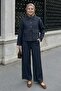Pocketed Jeans Dark Blue Set