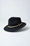 Men's Black Panama Summer Classic Hat - Straw Model with Black Stripes, Suitable for Daily Use and Beach