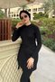 3-Piece Hijab Swimsuit Set Black - 4