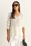Women's Ecru V Y Aka Lace Detailed Knitwear Sweater Tk261018 60286166 - 2
