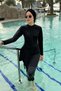 3-Piece Hijab Swimsuit Set Black - 2