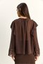 Women's Bitter Brown Ruffle Detailed Transparent Chiffon Blouse 1008 60286163 - 6