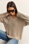 Women's Beige V Y Aka Lace Detailed Knitwear Sweater Tk261018 60286166 - 3