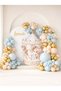 Carousel Balloon Set Blue Cream Gold Balloon Chain Set 100 Pieces Hospital Room, Baby Boy Party