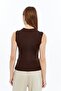 Sleeveless Bicycle Neck Body Suit Brown - 5