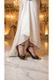 Premium Series Crocodile Leather Look High Thin Women's Heeled Evening Dress Shoes with Iron Detail on the Toe - 8