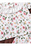 Girls Floral Print Ruffle T-Shirt and Pyjama Set - 5